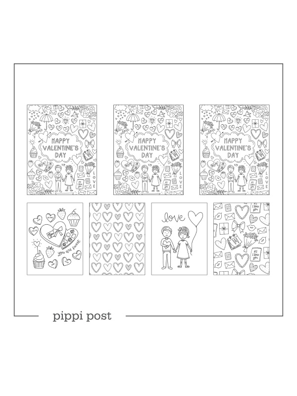 Valentine's Day Digital Coloring Pack + Engineer Prints	, 1 of 1