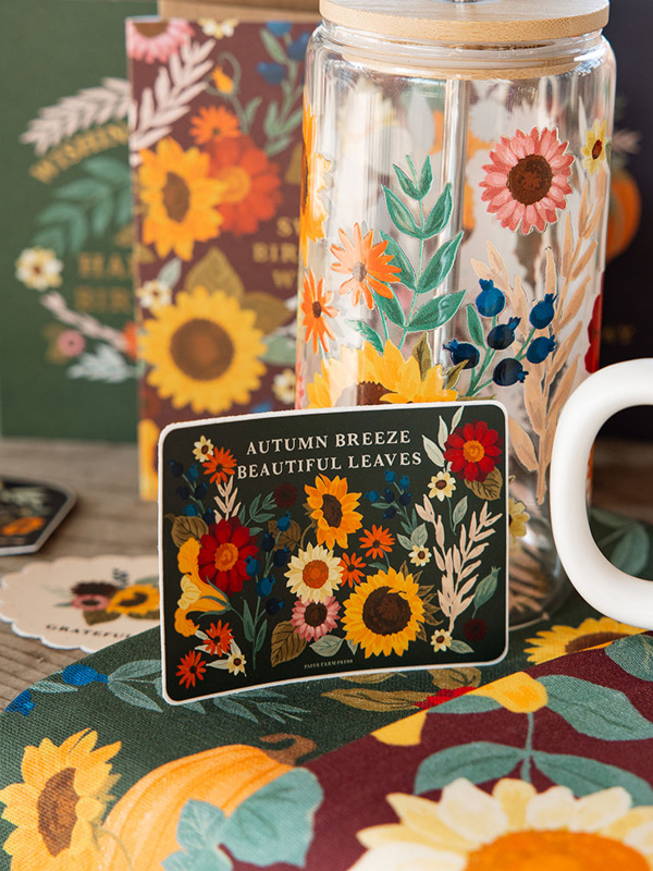 Autumn Breeze Beautiful Leaves Decal Sticker, 3 of 5