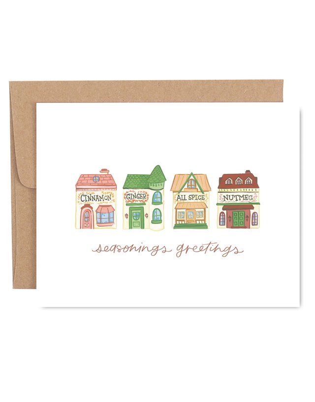 Seasons Greetings Spice Jars Greeting Card, 1 of 1