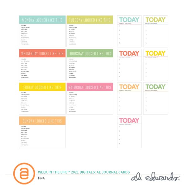 Week In The Life™ 2021 Ali Edwards Digital Journal Card Set, 1 of 1