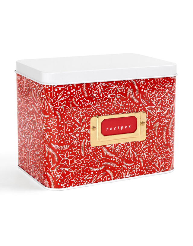 Holiday Floral Tin Recipe Box, 5 of 7