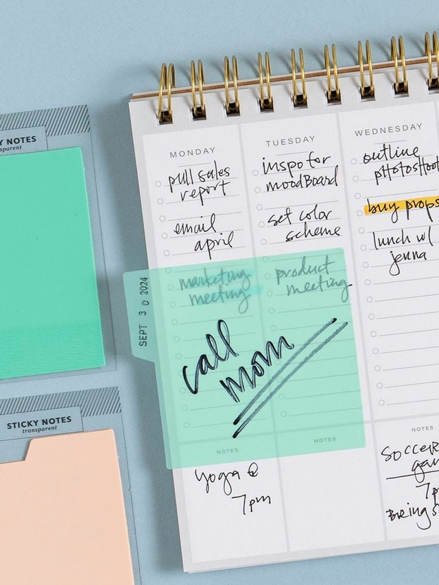 Tabbed Transparent Sticky Notes - Aqua, 2 of 4