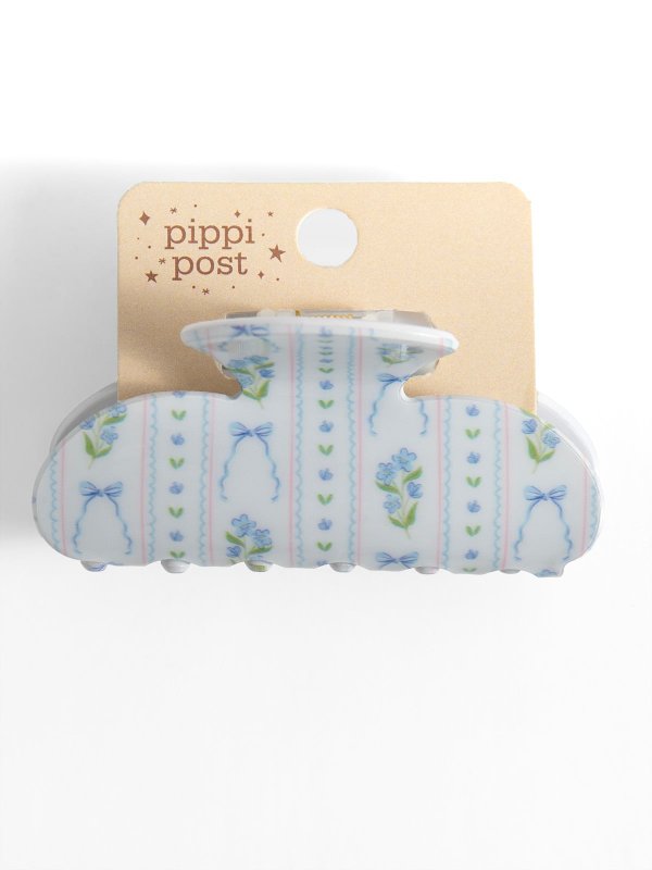 Blue Floral & Coqeutte Bows Claw Hair Clip, 3 of 5