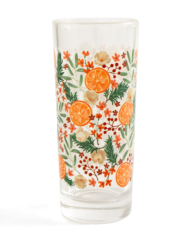 Spiced Orange 7.25oz Tall Holiday Juice Glass, 2 of 2