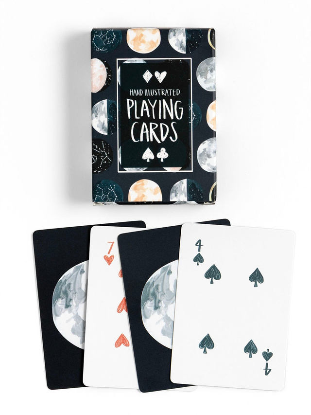 Painted Moons Deck of Playing Cards, 1 of 4