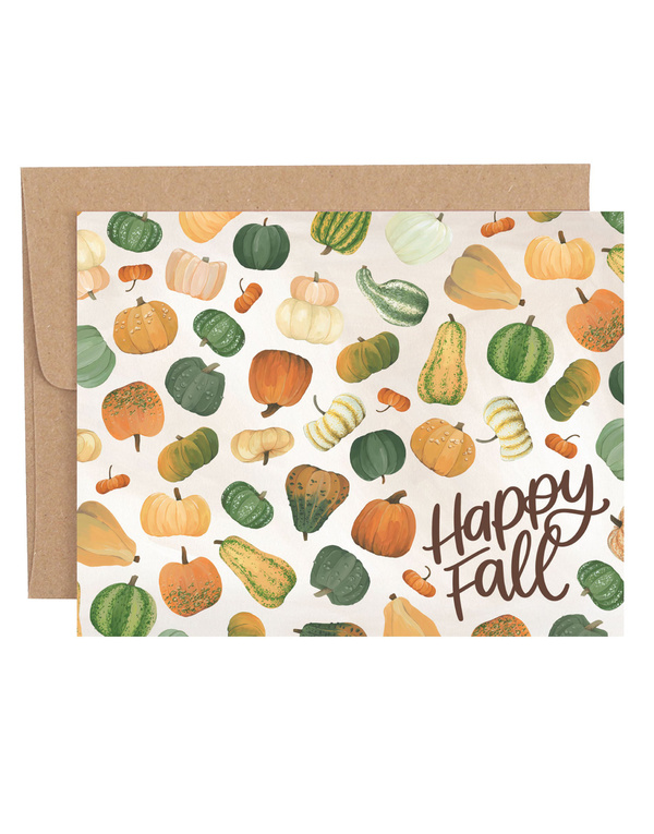 Pumpkins & Gourds Happy Fall Greeting Card, 1 of 2