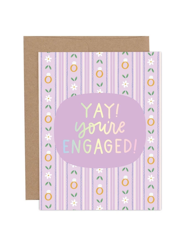 Yay You're Engaged Congratulations Greeting Card, 1 of 1