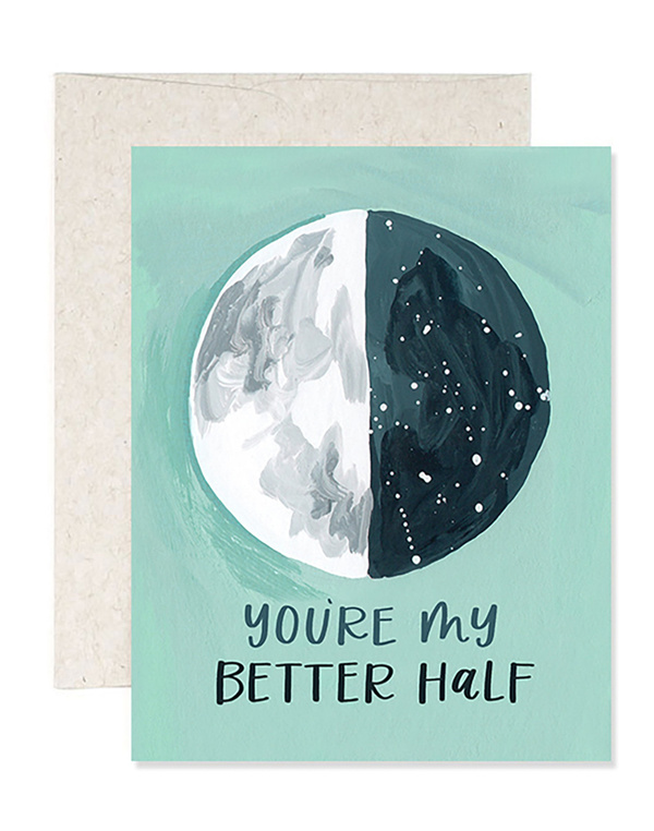 Better Half Moon Greeting Card, 1 of 1