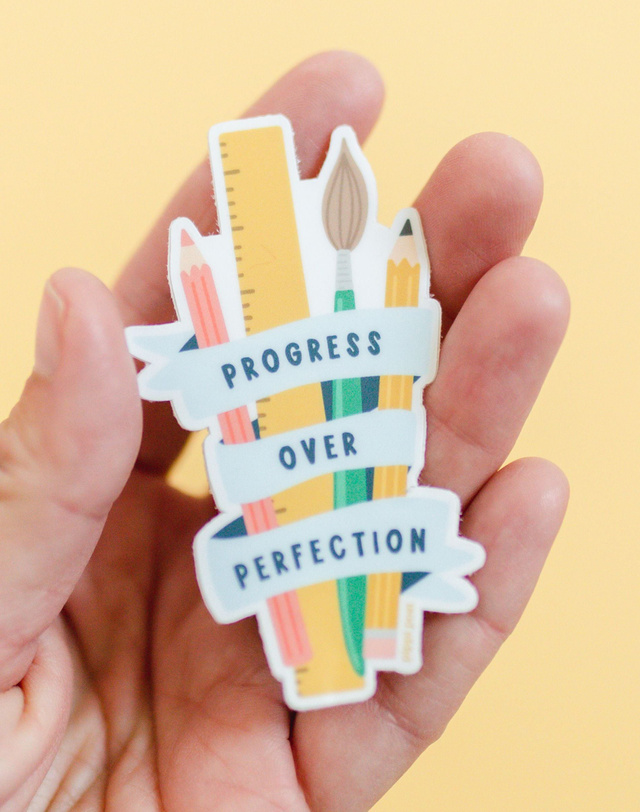 Progress Over Perfection Decal Sticker, 4 of 4