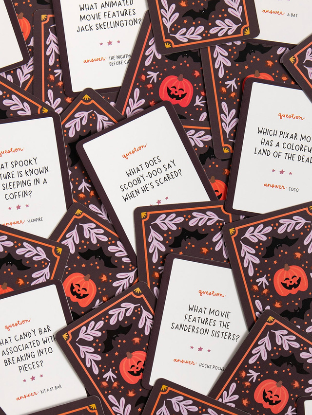 Halloween Trivia Game - Deck of Cards + Storage Tin, 4 of 4
