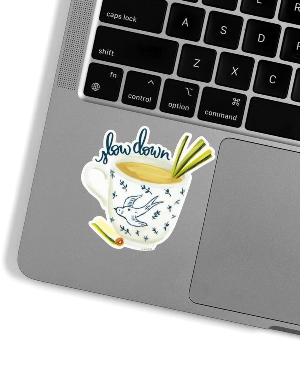 Slow Down Teacup Decal Sticker, 1 of 1