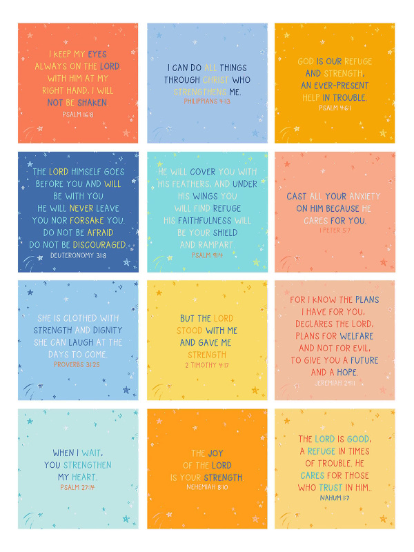 Verses for Strength – Bible Verse Card Set with Display Stand, 3 of 7