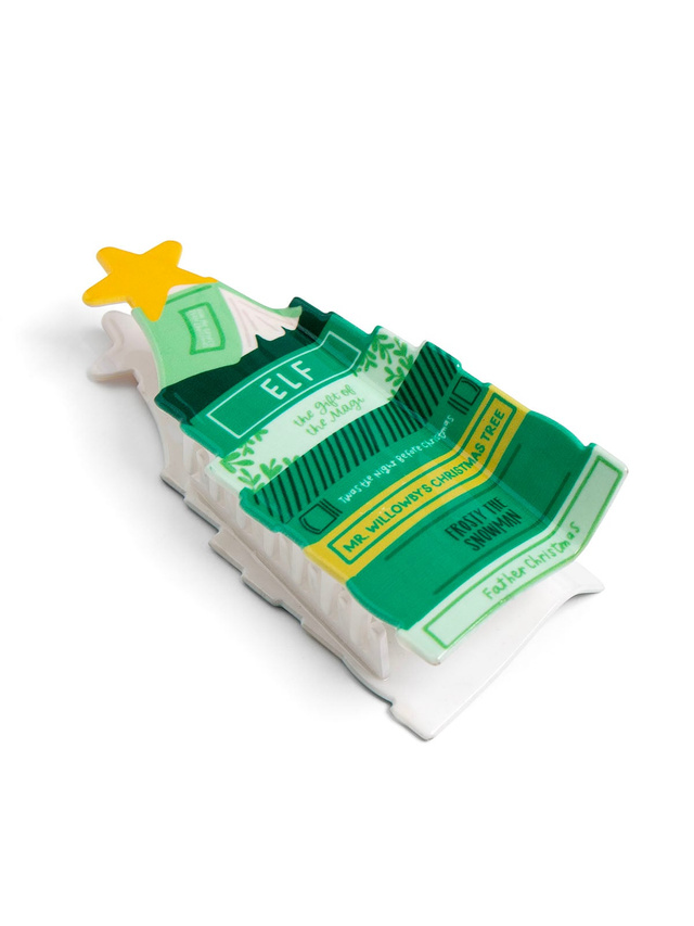 Classic Christmas Book Stack Claw Hair Clip, 3 of 3