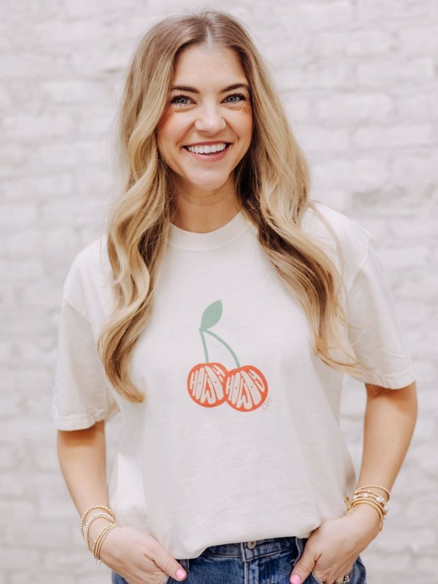 Howdy Cherries Tee - Ivory, 1 of 3
