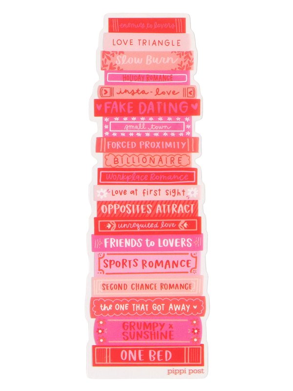 Romance Tropes Book Stack Transparent Bookmark, 2 of 2
