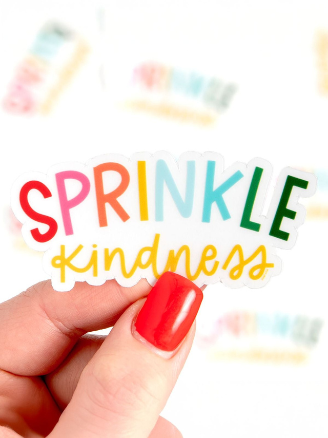 Sprinkle Kindness Clear Decal Sticker, 1 of 3