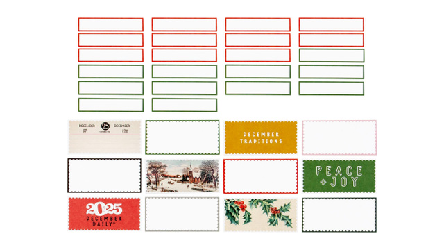 December Cardstock Scallop Label Pack, 1 of 3