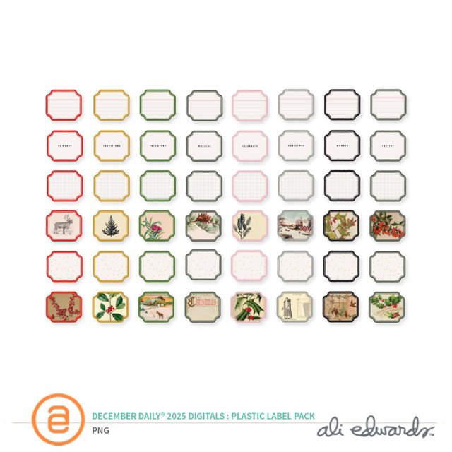 December Daily® 2025 Digital Plastic Label Pack, 1 of 1