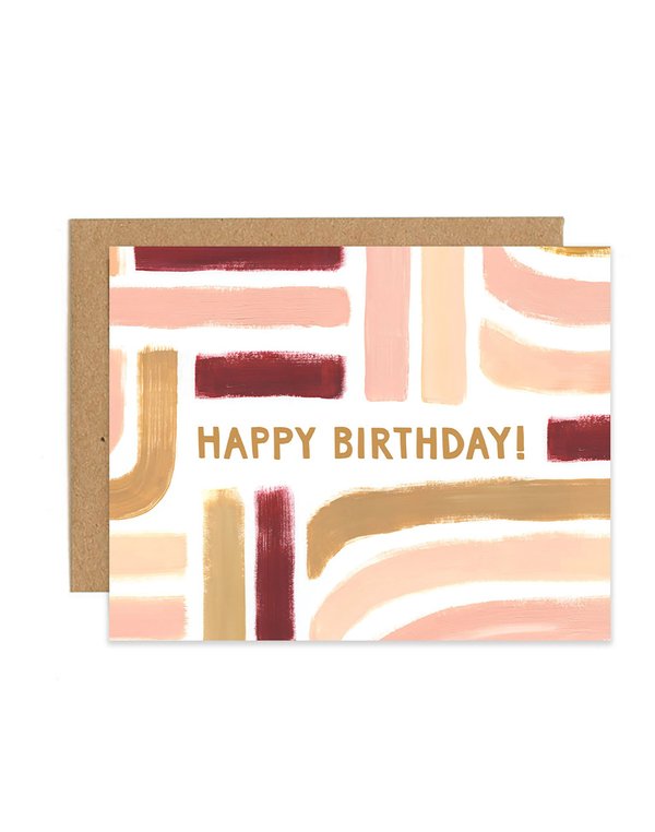 Sunset Stripe Birthday Greeting Card, 1 of 1