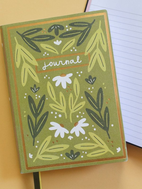 Green Floral 5×7 Lined Softcover Book Journal, 2 of 6