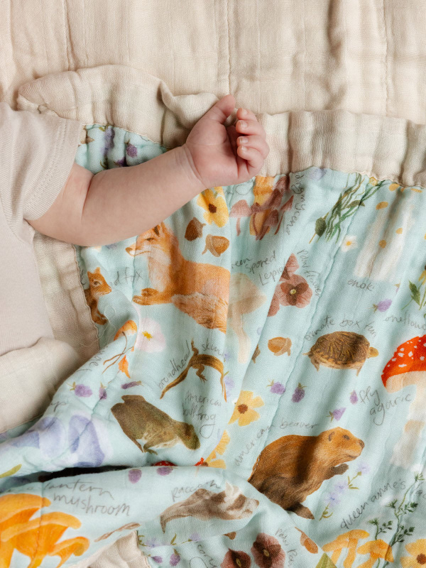 Flora & Fauna Baby Lovey Muslin Blanket, 2 of 6
