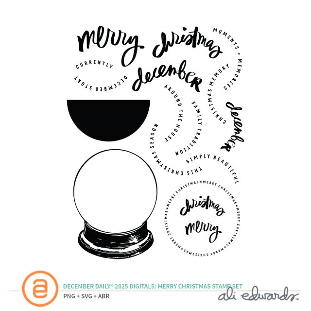 December Daily® 2025 Digital 6×8 Merry Christmas Stamp Set, 1 of 1
