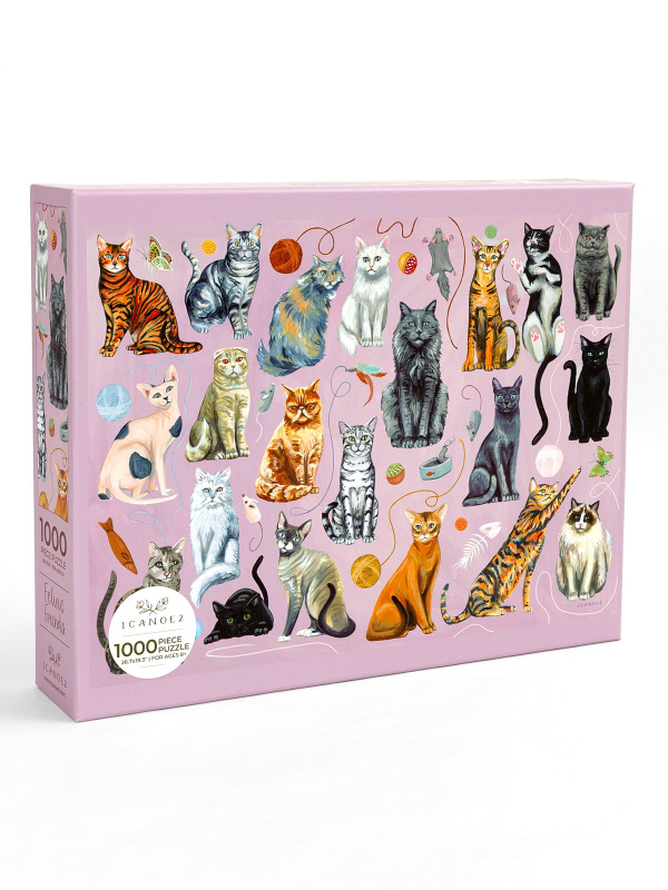Feline Friends Cats - 1,000 Piece Jigsaw Puzzle, 1 of 8