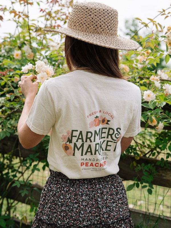 Peach Blossom Farmers Market Tee - Ivory, 1 of 7