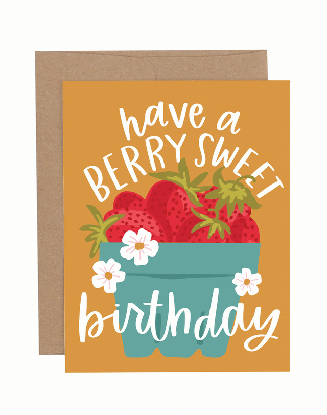 Berry Sweet Birthday Greeting Card, 1 of 1