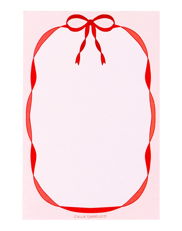 Red Coquette Bow 4×6 Notepad, 1 of 4