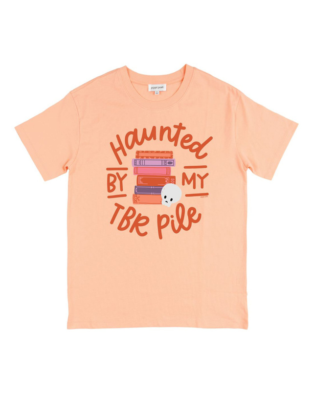 Haunted By My TBR Pile - Pippi Tee - Peachy Pink, 3 of 3