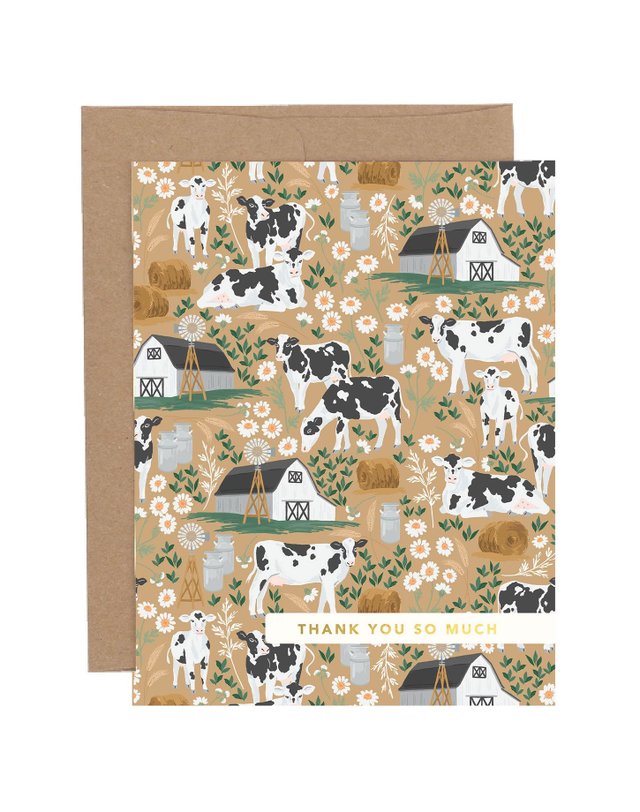 Thank You So Much Cows Greeting Card, 1 of 3
