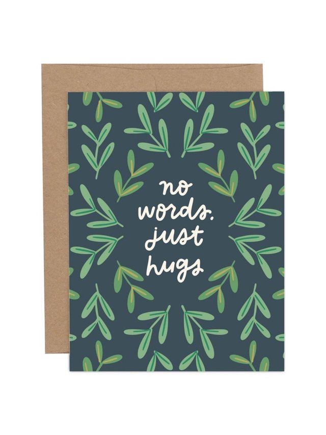 No Words Just Hugs Sympathy Greeting Card, 1 of 1