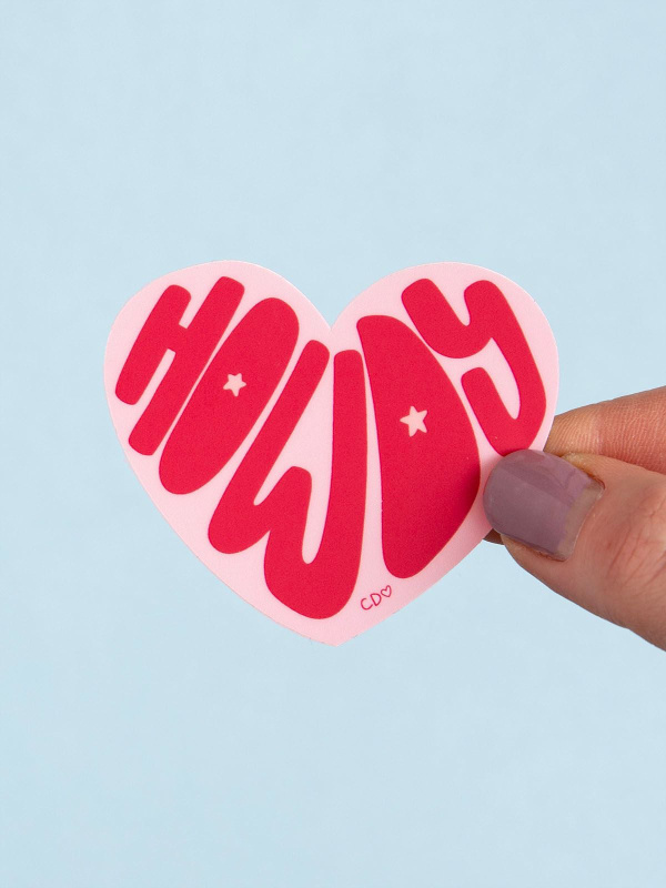 Howdy Heart Western Decal Sticker, 1 of 3