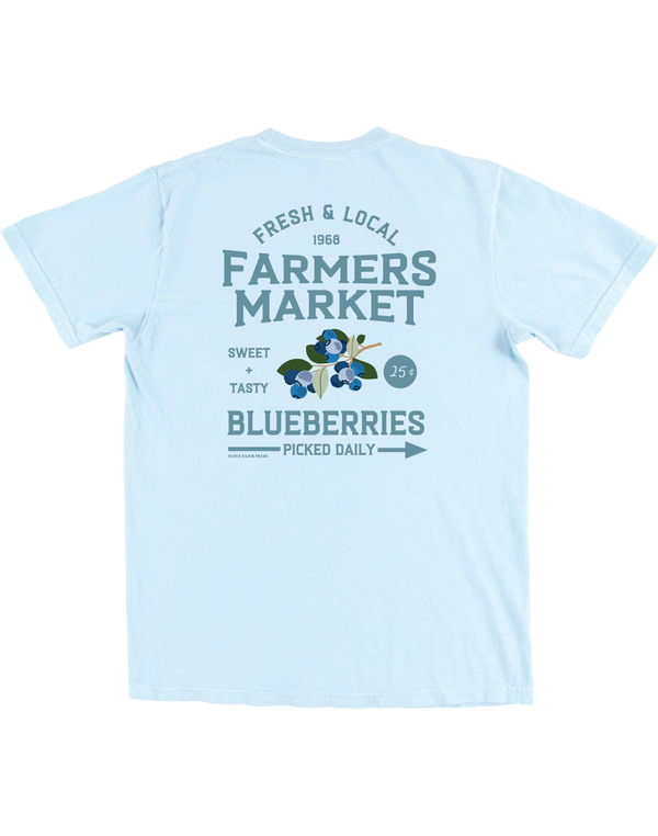 Blueberry Field Farmers Market Tee - Chambray, 4 of 6