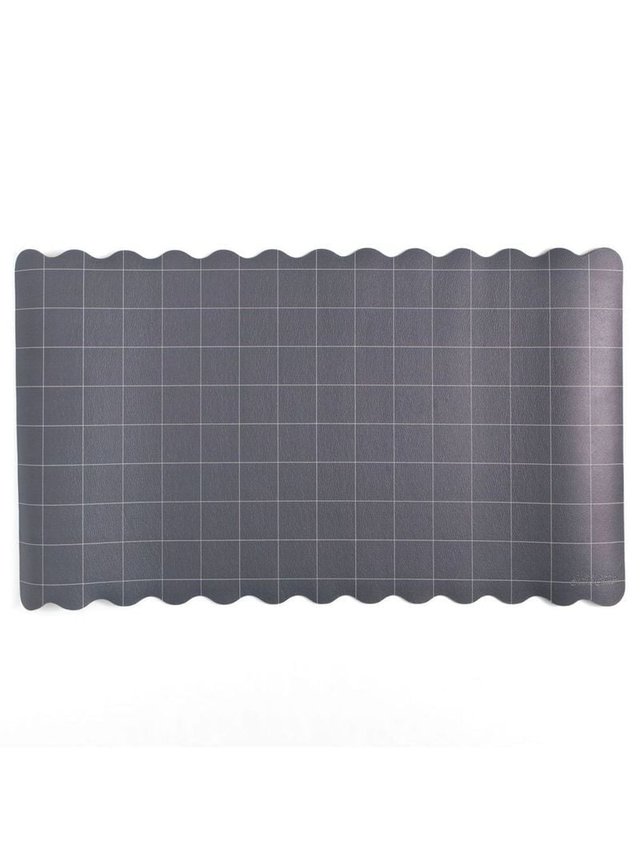 Scalloped Grid Large Desk Mat - Charcoal, 2 of 4
