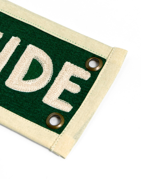 Green Go Outside Embroidered Canvas Banner, 3 of 4