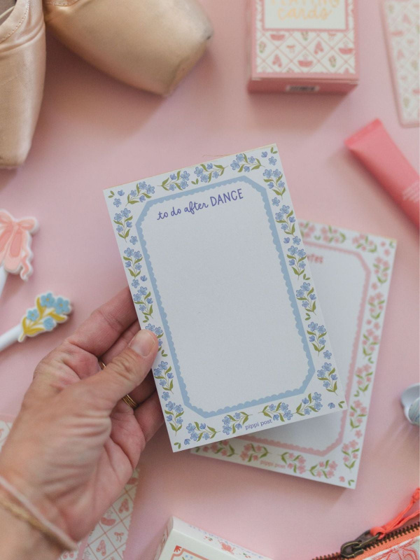 To Do After Dance Blue Floral 4×6 Notepad, 2 of 3