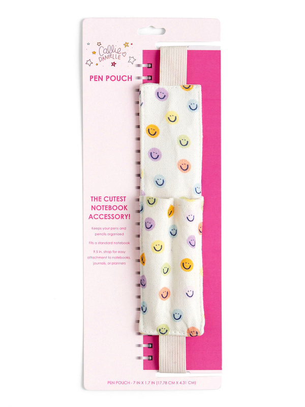 Smiley Faces Pen Pouch – Elastic Notebook Pen Holder, 3 of 3