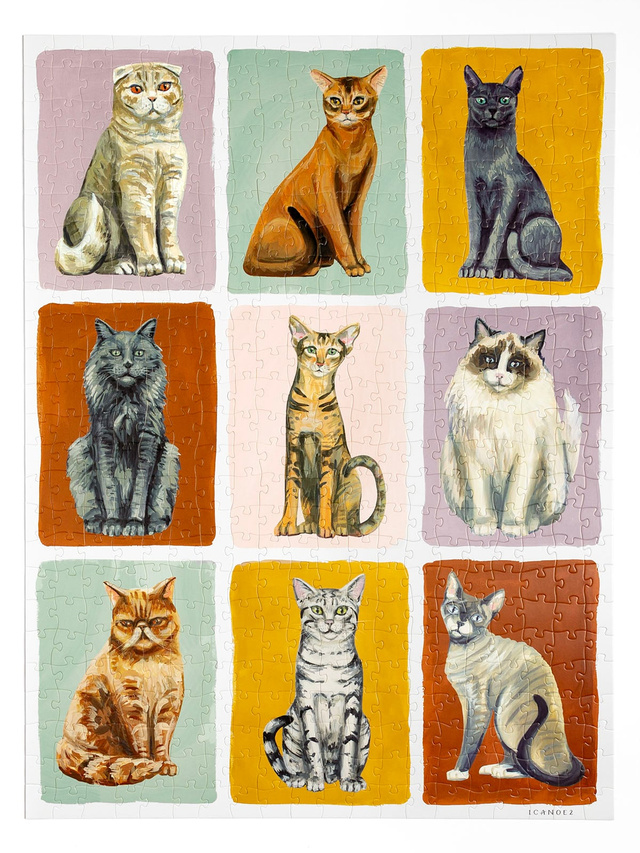 Nine Lives Feline Friends Cats Grid 500 Piece Jigsaw Puzzle, 4 of 8