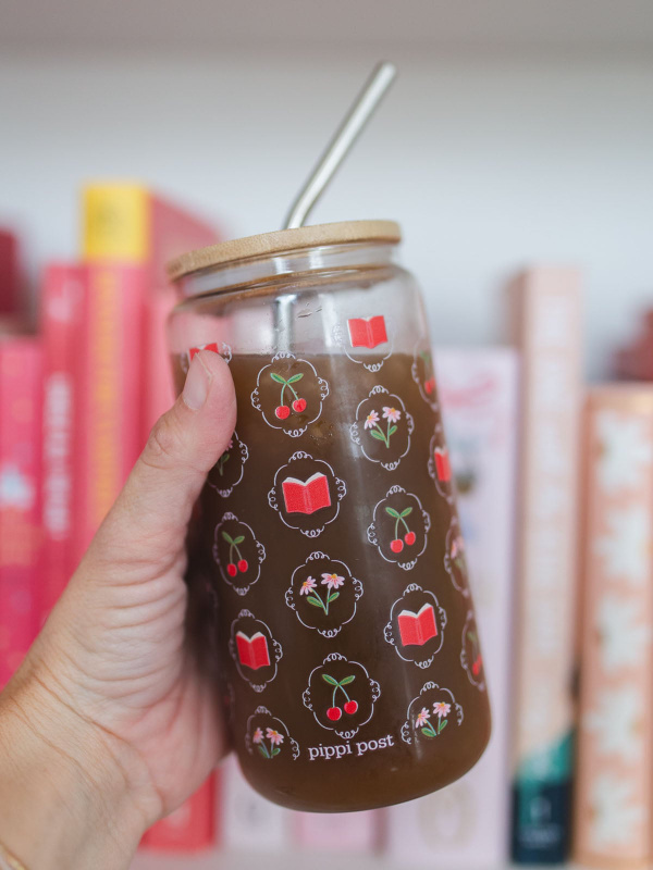 Book Lover Cherries & Florals Glass Can, 1 of 6