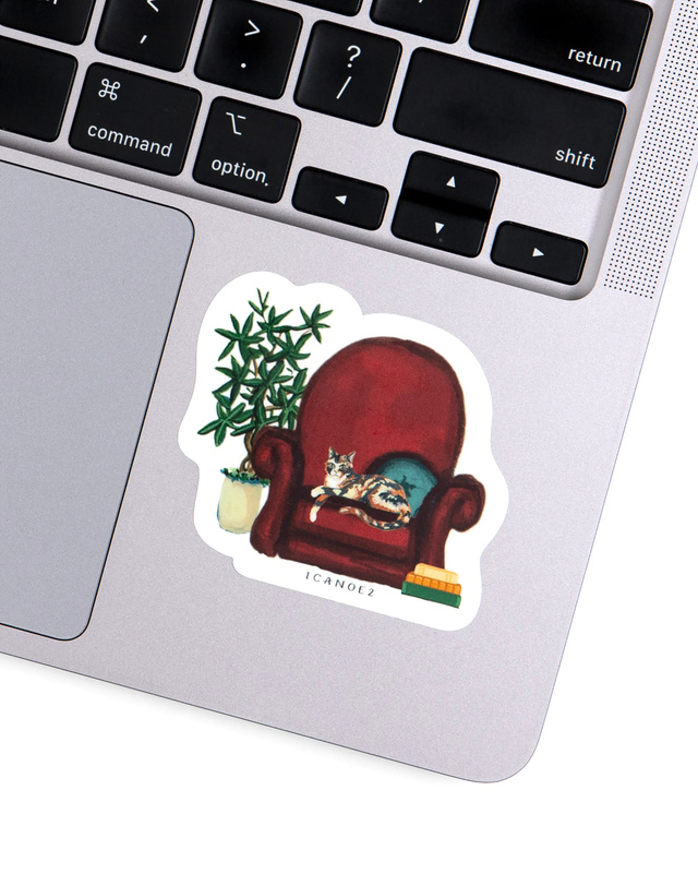 Cozy Cat Decal Sticker, 2 of 2