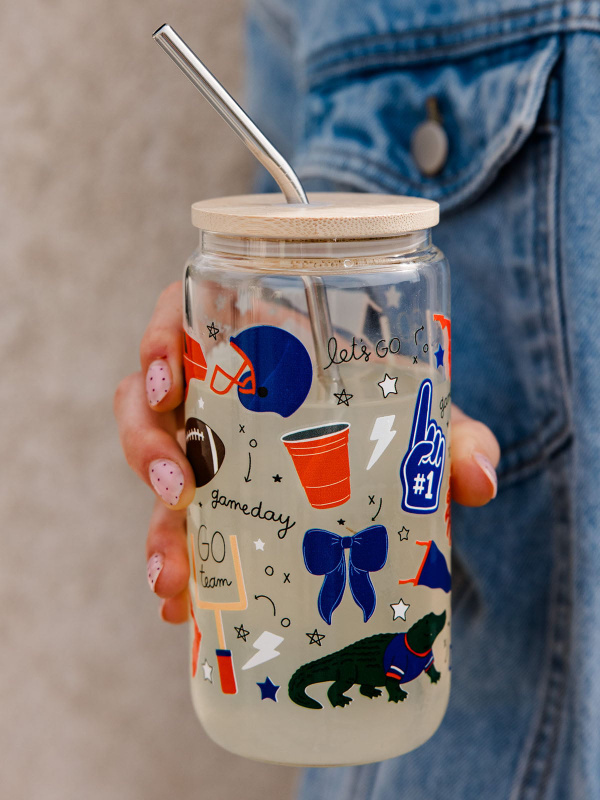 Gainesville Football Game Day Glass Can, 1 of 3