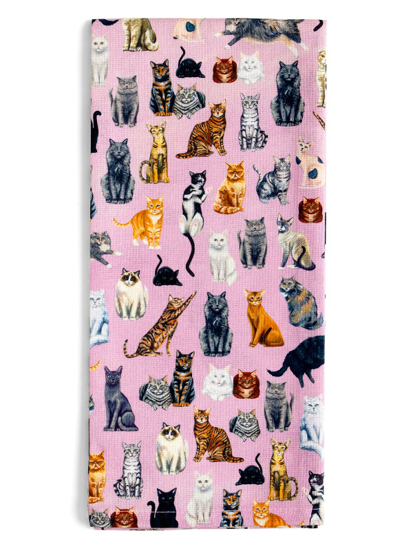 Feline Friends Cats Kitchen Tea Towel, 3 of 3
