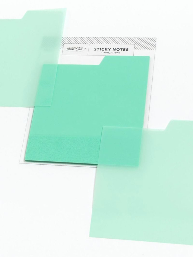 Tabbed Transparent Sticky Notes - Aqua, 3 of 4