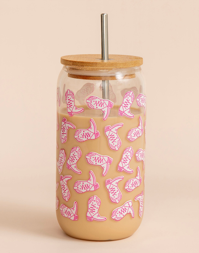 Western Cowgirl Boots Glass Can, 3 of 3