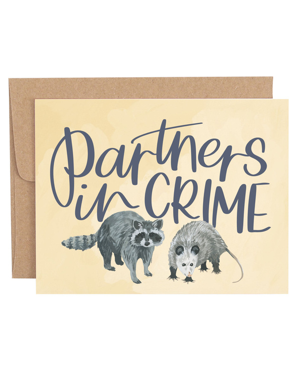 Partners In Crime Greeting Card, 1 of 1