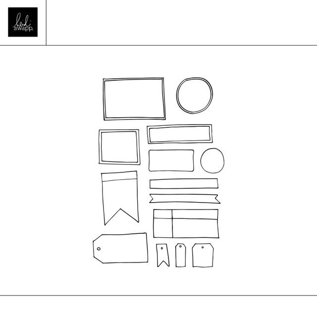 Digital Hand-drawn Journaling Boxes 6×8 Stamp Set , 1 of 1