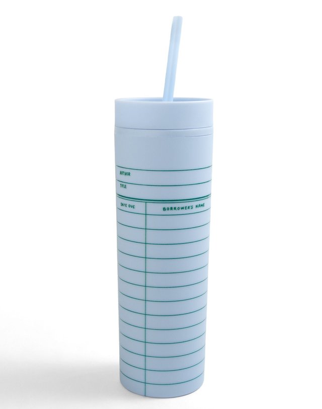 Library Card 16oz Skinny Acrylic Tumbler - Sky Blue, 4 of 4