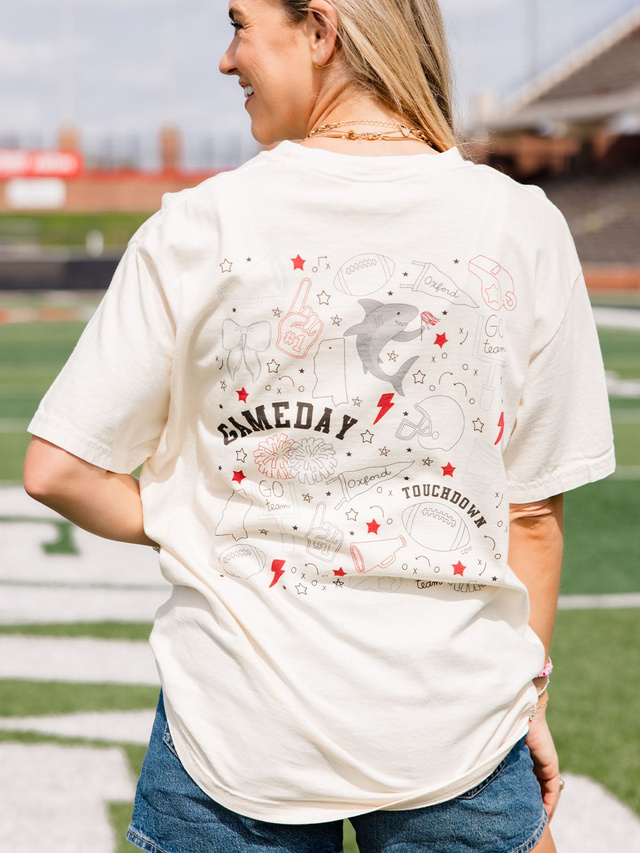 Oxford Football Game Day Tee - Ivory, 1 of 5